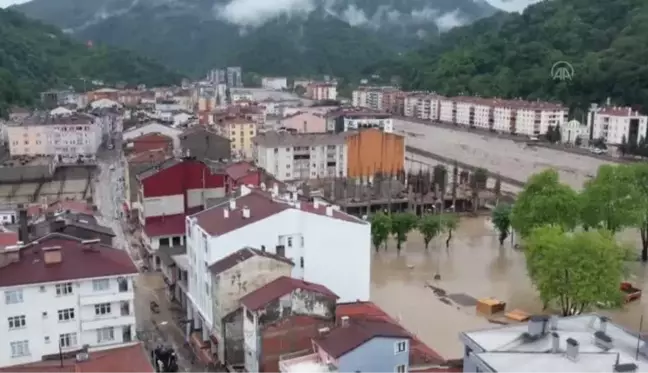 KASTAMONU - (DRONE) Sağanak nedeniyle taşan çaylar su baskınlarına neden oldu