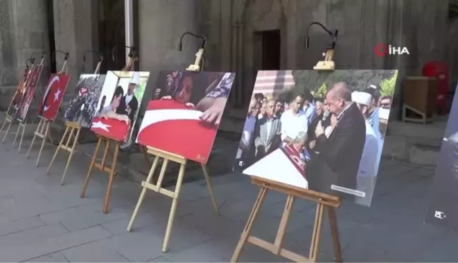 Son Dakika | 15 Temmuz şehit ve gazilerinin fotoğrafları tarihi Çifte Minareli Medresede sergileniyor