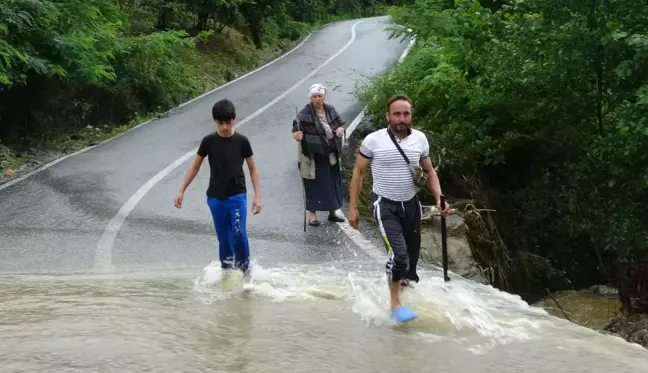 Ordu'da heyelan sonucu 4 ev hasar aldı, bir köprü uçtu, heyelan yollara zarar verdi