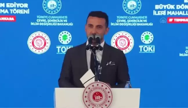 AK Parti Genel Sekreteri Fatih Şahin, İleri Mahallesi'nde yapılacak konutların temel atma törenine konuştu