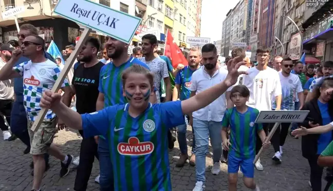 Rize haberi... Çaykur Rizespor birlik ve dayanışma için yürüdü