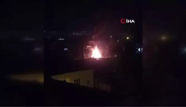 Trafo bir anda alev alev yandı