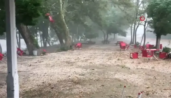 Çanakkale haberleri! Çanakkale'de dolu yağışı