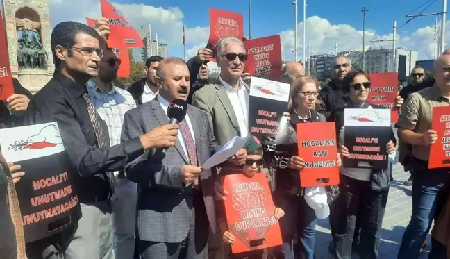 Ermenistan'ın Azerbaycan'a saldırılarını protesto etmek isteyenler Taksim'de toplandı