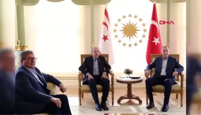 CUMHURBAŞKANI ERDOĞAN, KKTC CUMHURBAŞKANI VE BAŞBAKANINI KABUL ETTİ