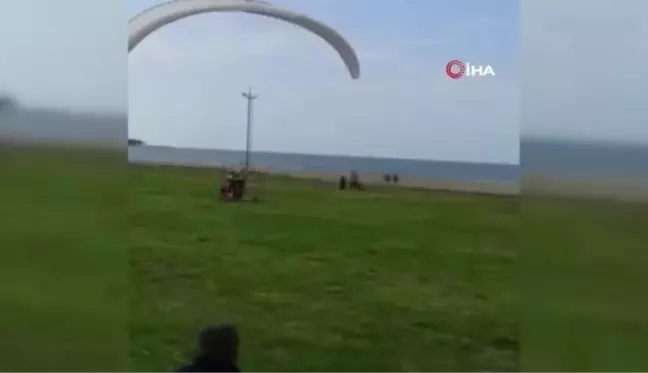 Ordu'da paramotor kazası cep telefonu kamerasında: 2 yaralı