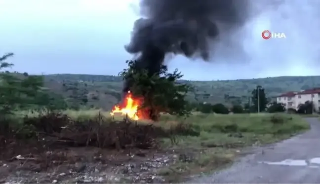 Amasya'da Otomobil Alev Alev Yandı