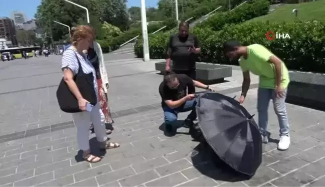 Taksim'de polis ve vatandaşlar yaralı köpek için seferber oldu