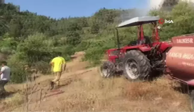 Balıkesir ile Kütahya arasında orman yangını başladı