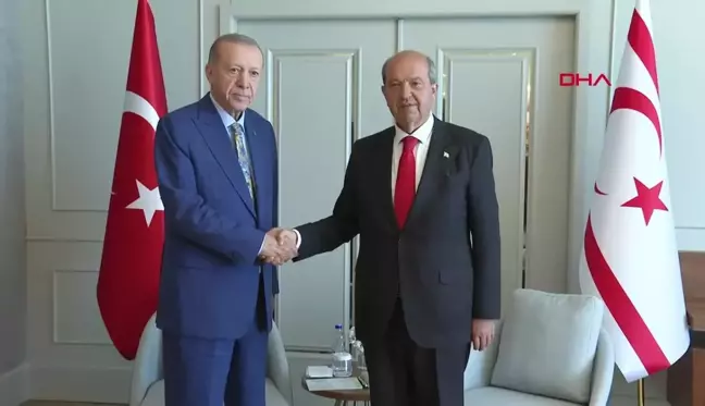 Cumhurbaşkanı Erdoğan, KKTC Cumhurbaşkanı Tatar ile görüştü