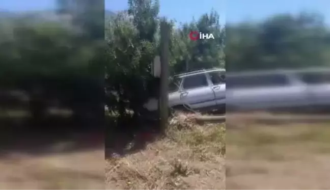 Isparta'da kontrolden çıkan otomobil elektrik direğine çarptı: 1 yaralı