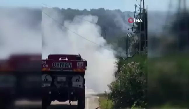 Heybeliada'da havai hatlarda çıkan yangın ağaçlara sıçradı