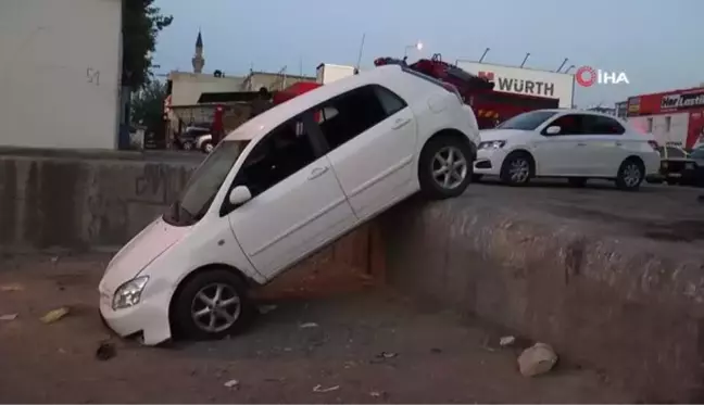 Kayseri'de bir garip kaza... Uyarı levhası olmayınca rampadan uçtu