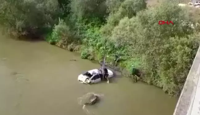 Yeşilırmak Nehri'nde otomobil kazası: 1'i çocuk 5 kişi yaralandı