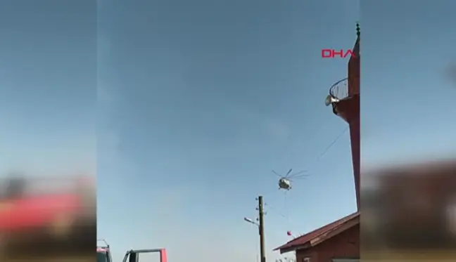 Bolu'da yangın çıktı, helikopter müdahale etti