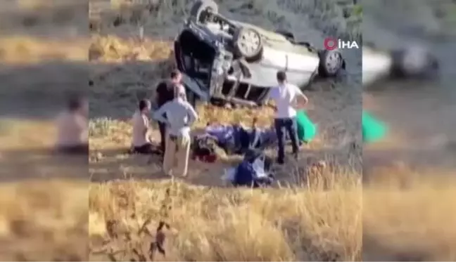 Polis memuru ve ailesinin içerisinde bulunduğu araç tarlaya uçtu: 1 ölü, 4 yaralı