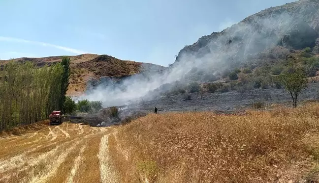 Çorum'un İskilip ilçesinde anız yangını çıktı