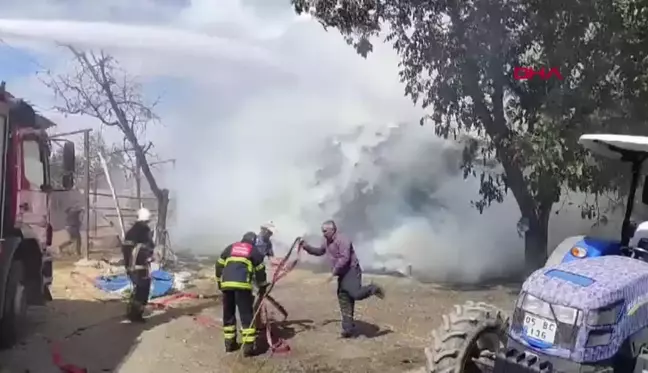 Amasya'da çıkan yangında 60 ton saman kül oldu