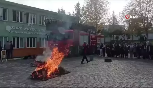 İtfaiyeden, Kurtalan MYO'da gerçeği aratmayan tatbikat