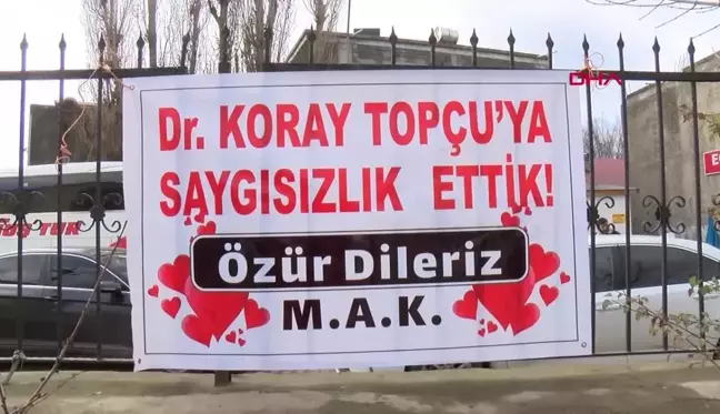 Hasta ve Yakınından Özür Pankartı: Dr. Koray Topçu'ya Saygısızlık Ettik!