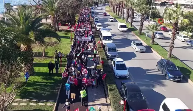 Zonguldak'ta teröre tepki, Gazze'ye destek yürüyüşü düzenlendi