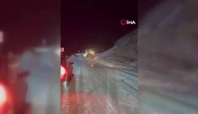 Erzurum'da karayoluna çığ düştü