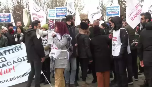 Özel Sektörde Çalışan Öğretmenler TBMM Önünde Taban Maaş Haklarını İstiyor