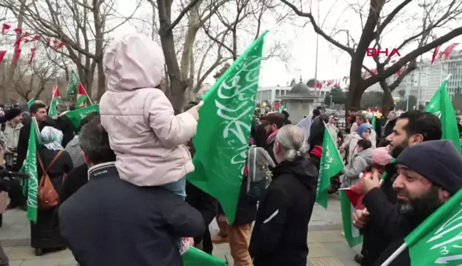 Gazze Dayanışma Platformu İsrail'in Filistin'e saldırılarını protesto etmek için yürüyüş düzenledi