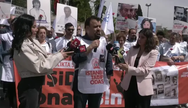 Sağlıkta Şiddetle Mücadele Günü'nde sağlık çalışanları protesto etti