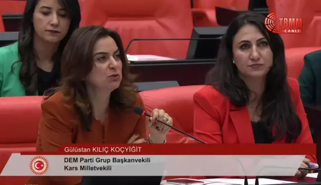 DEM Parti Grup Başkanvekili Gülüstan Kılıç Koçyiğit, Taksim'in 1 Mayıs kutlamalarına kapatılmasını eleştirdi