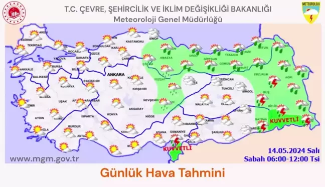 9 İl İçin Yerel Kuvvetli Sağanak Uyarısı