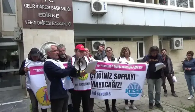 BES Edirne Şubesi Kamuda Tasarruf ve Verimlilik Paketi'ni Protesto Etti