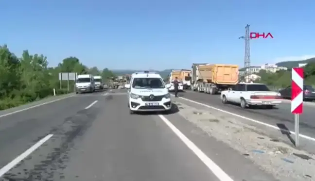 Tüp kamyonuyla hafriyat kamyonu çarpıştı, 2 kişi yaralandı