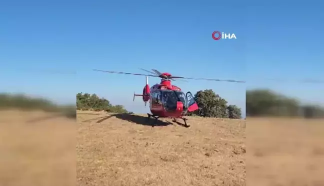 Dağlık alana düşen paraşütçü ambulans helikopterle hastaneye sevk edildi