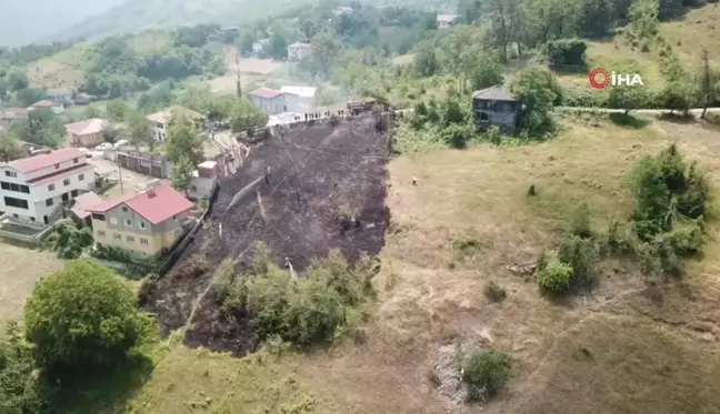 Kastamonu'da tarlada çıkan anız yangını, evlere sıçramadan söndürüldü
