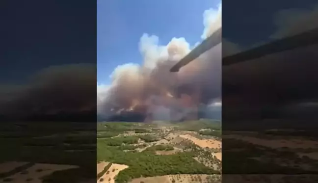 Orman yangınına müdahale için helikopter görevlendirildi