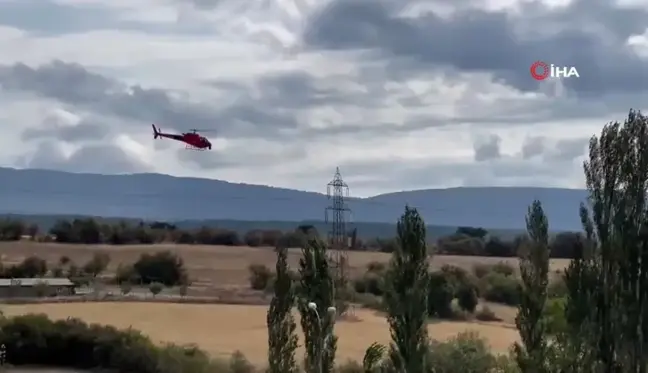 Domaniç'te İnemeyen Helikopter Heyecan Yarattı