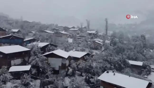 Artvin'de Kar Yağışı Nedeniyle Ulaşım Kontrollü Sağlanıyor