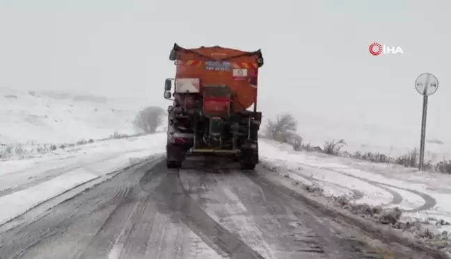 Ardahan'da Kar ve Buzlanma Sebebiyle Araçlar Mahsur Kaldı