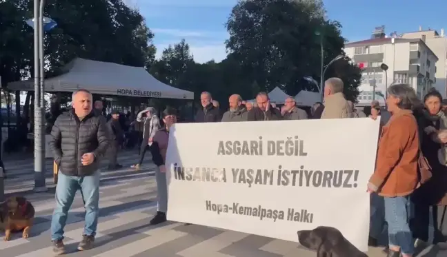 Asgari Ücret Hopa'da Protesto Edildi: 