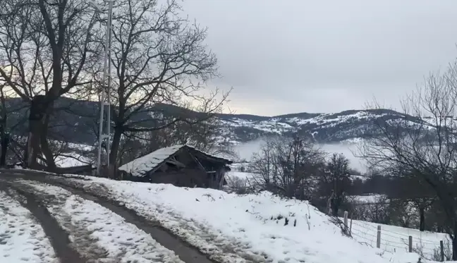 Sinop'Un Sazlı Köyü Beyaza Büründü