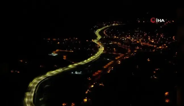 Erzurum-Artvin Karayolu Yeni LED Işıklarla Aydınlatıldı