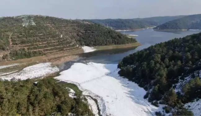 (Havadan görüntülerle) İSTANBUL'DA KARLAR ERİYOR, BARAJLARDAKİ DOLULUK YÜZDE 31.04'E ÇIKTI