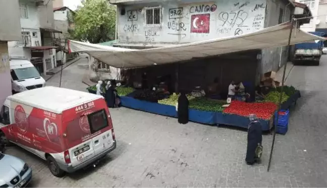 BEYOĞLU'NDA PAZAR YERİ DRONE İLE GÖRÜNTÜLENDİ