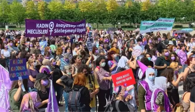 KADINLARDAN İSTANBUL SÖZLEŞMESİ'NİN KALDIRILMASINA PROTESTO