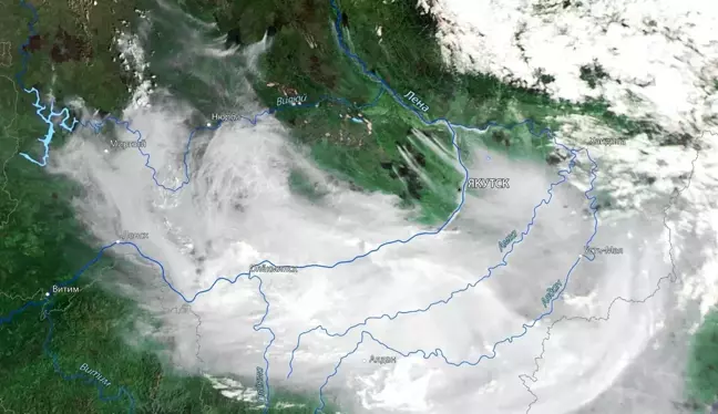 Rusya'daki orman yangınlarından yükselen duman Moğolistan'a ulaştı