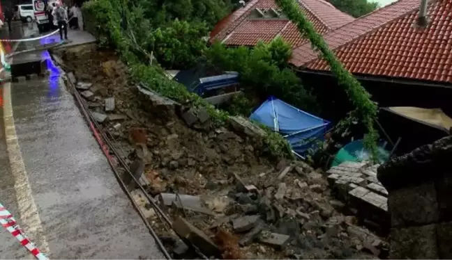 BEYKOZ'DA İSTİNAT DUVARININ ALTINDA KALAN İŞÇİ KURTARILDI