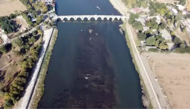 Edirne'de yağışlarla birlikte nehir debileri arttı