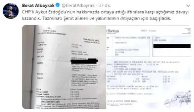 Bakan Albayrak, CHP'li Erdoğdu'ya Açtığı Tazminat Davasını Kazandı