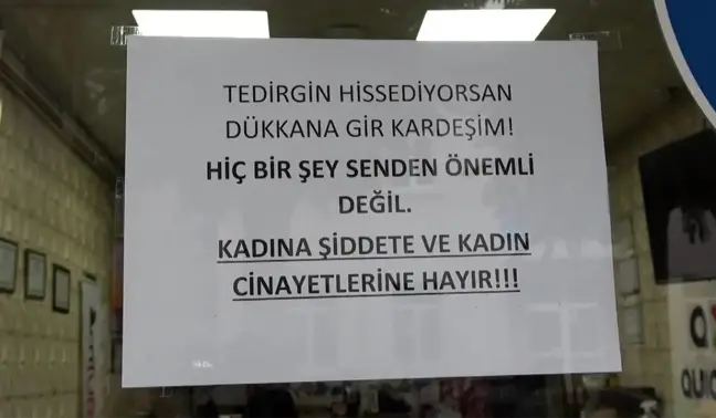 Kütahya'da esnaftan kadına şiddete karşı duyarlı hareket